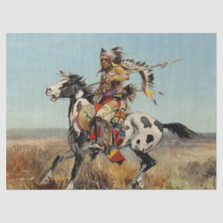 “Dakota Chief” Western Art by Charles M Russell Tissue Paper