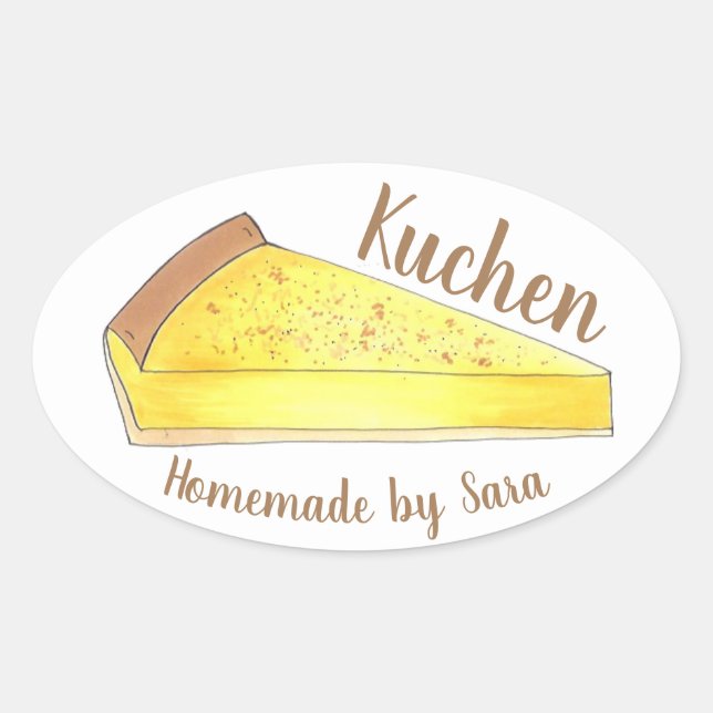 Dakota Kuchen German Dessert Cake Slice Baked By Oval Sticker (Front)