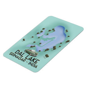Dal Lake,Srinagar,India travel poster Map Magnet