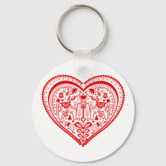Dala Heart Key Ring