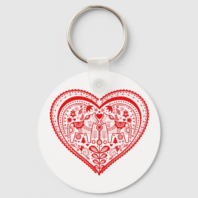 Dala Heart Key Ring (Front)