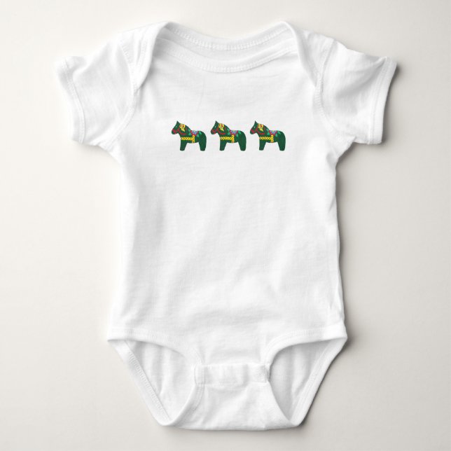 Dala Horse Baby Romper Bodysuit (Front)