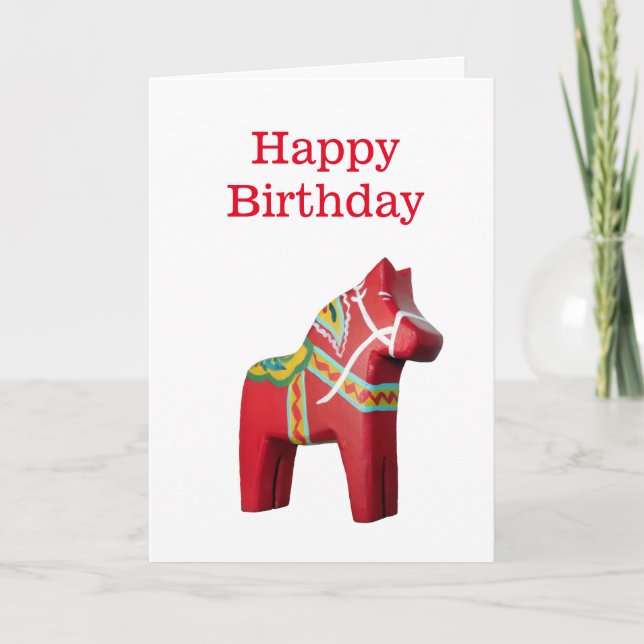 Dala Horse Birthday Card (Front)