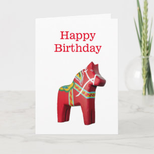 Dala Horse Birthday Card