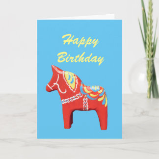 Dala Horse Birthday Card