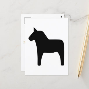 Dala Horse Black Postcard