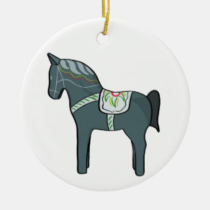 Dala horse ceramic tree decoration