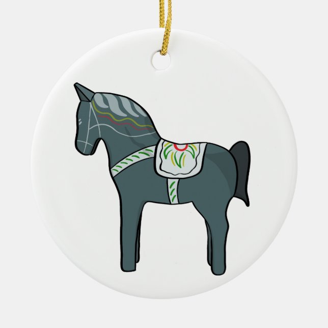 Dala horse  ceramic tree decoration (Front)