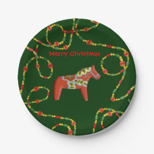 Dala Horse Christmas Plate