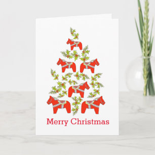 Dala Horse Christmas Tree Card