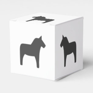 Dala Horse Dark Grey Favour Box