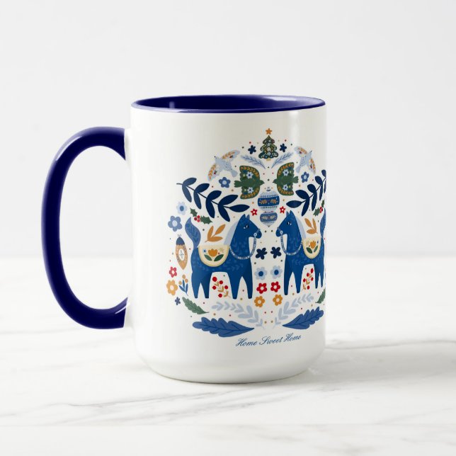 Dala Horse - Home Sweet Home Mug (Left)