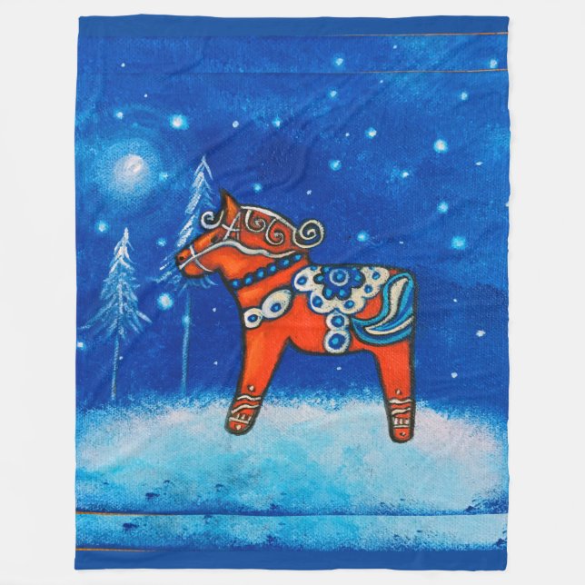 Dala Horse II Fleece Blanket (Front)