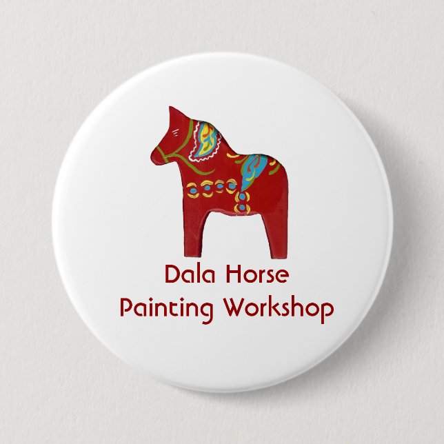 Dala Horse Painting Workshop Button (Front)