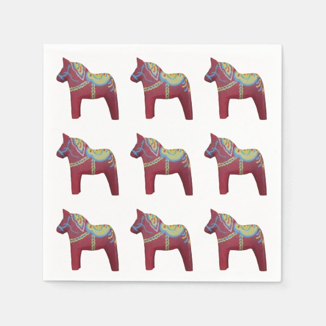 Dala Horse Paper Napkins (Front)