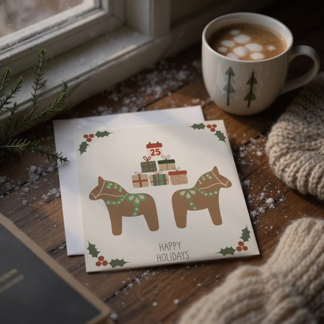 Dala Horse Scandinavian Christmas Card (Creator Uploaded)