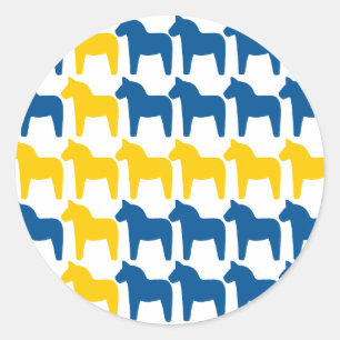 Dala Horse Sweden Flag Classic Round Sticker