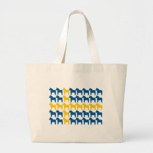 Dala Horse Sweden Flag Large Tote Bag