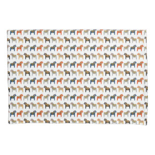 Dala Horse Swedish Folk Art Pattern Pillowcase