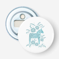 Dala Horse Traditional Teal Bottle Opener