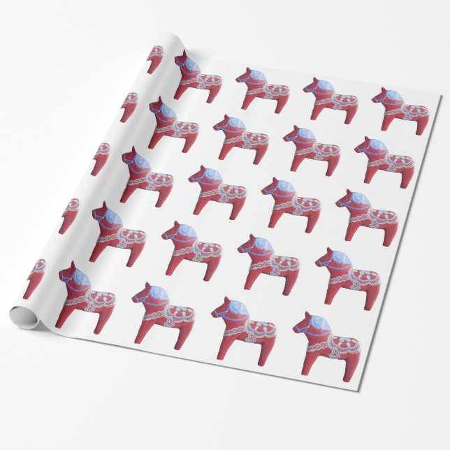 Dala Horse Wrapping Paper (Unrolled)