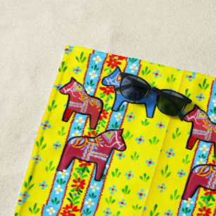 Dala Horses Beach Towel