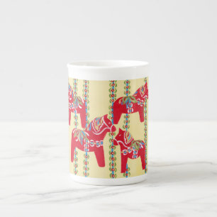 Dala Horses Bone China Mug