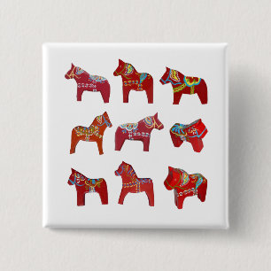 Dala Horses Button