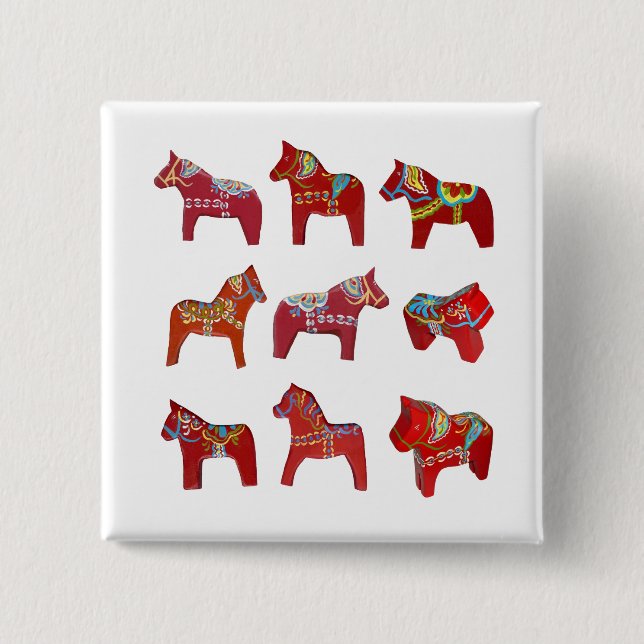 Dala Horses Button (Front)