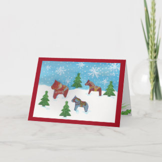 Dala Horses Christmas Card
