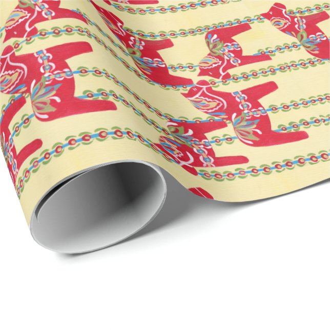 Dala Horses Wrapping Paper (Roll Corner)