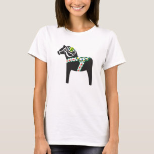 Dalahäst   Dala horse in black T-Shirt