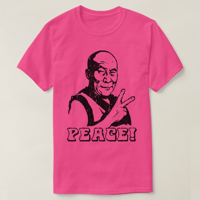 Dalai Lama Peace Sign T-Shirt (Design Front)