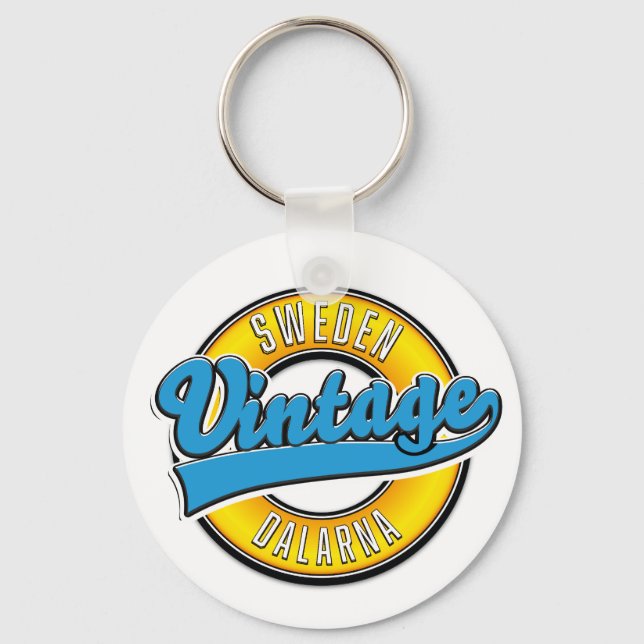 Dalarna Sweden vintage Key Ring (Front)