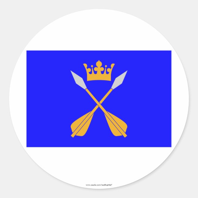 Dalarnas län flag classic round sticker (Front)