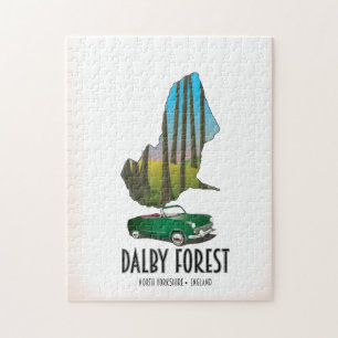 Dalby Forest North Yorkshire travel map Jigsaw Puzzle