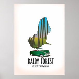 Dalby Forest North Yorkshire travel map Poster