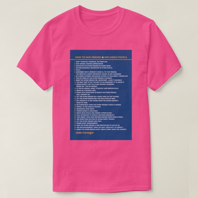Dale Carnegie How to Win Friends and Influence Peo T-Shirt (Design Front)