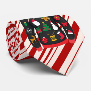 Dale Christmas Collection Red and White Sweater Tie