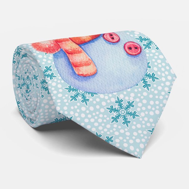 Dale Christmas Collection Snowman Christmas Tie (Rolled)