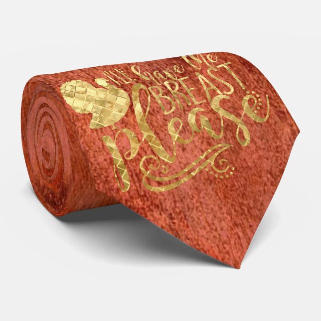 Dale Gold Turkey Thanksgiving Burgundy Tie (Rolled)