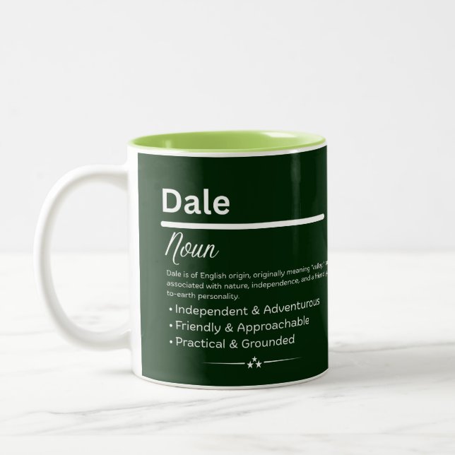 Dale Personalized Girl Name Meaning Coffee Mug (Left)