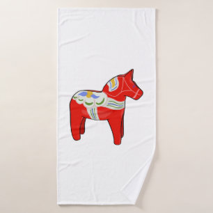 Dalecarlian horse bath towel