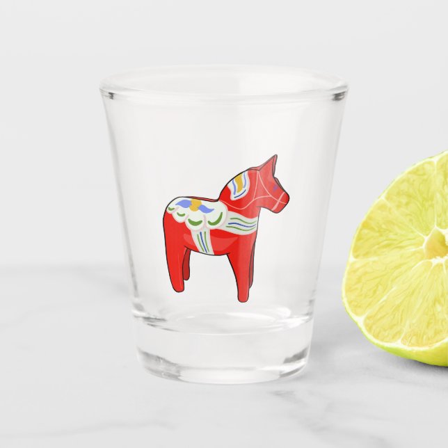 Dalecarlian horse  shot glass (Front)