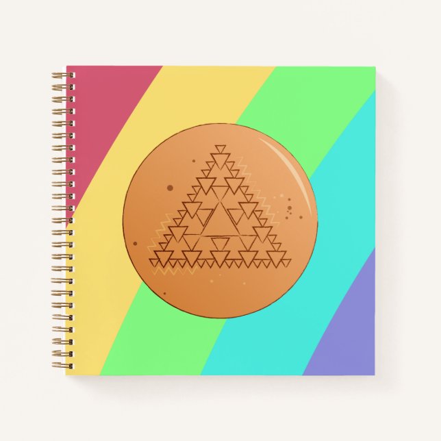 Dalgona Candy Triangle Spiral Notebook (Front)