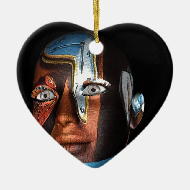 Dali 3d Illustrations on Merchandise Ceramic Tree Decoration (Front)