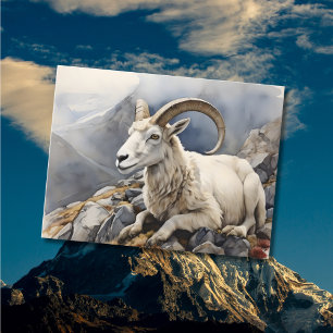 Dali sheep on mountain top postcard