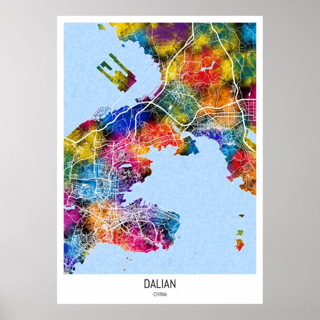 Dalian China City Map Poster (Front)
