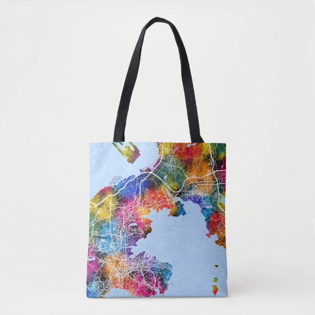Dalian China City Map Tote Bag (Front)