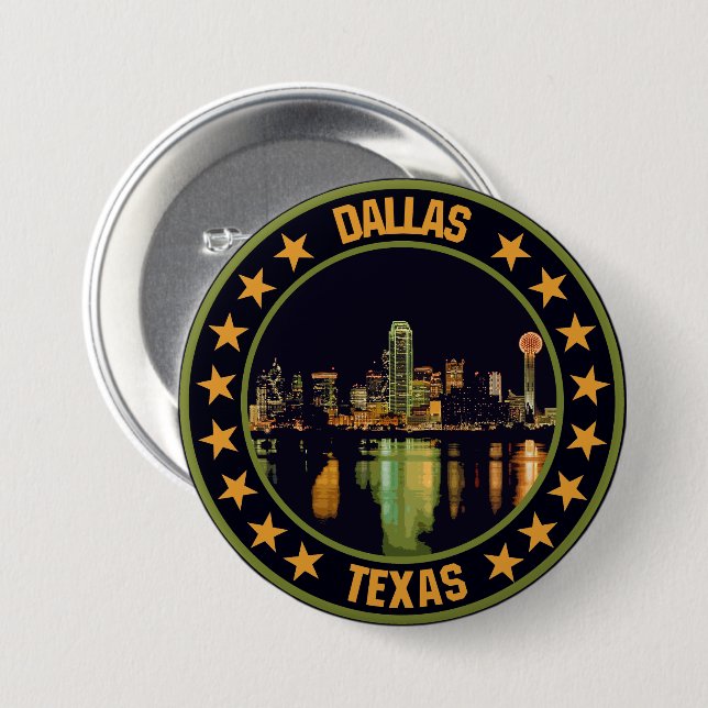 Dallas                                             7.5 cm round badge (Front & Back)